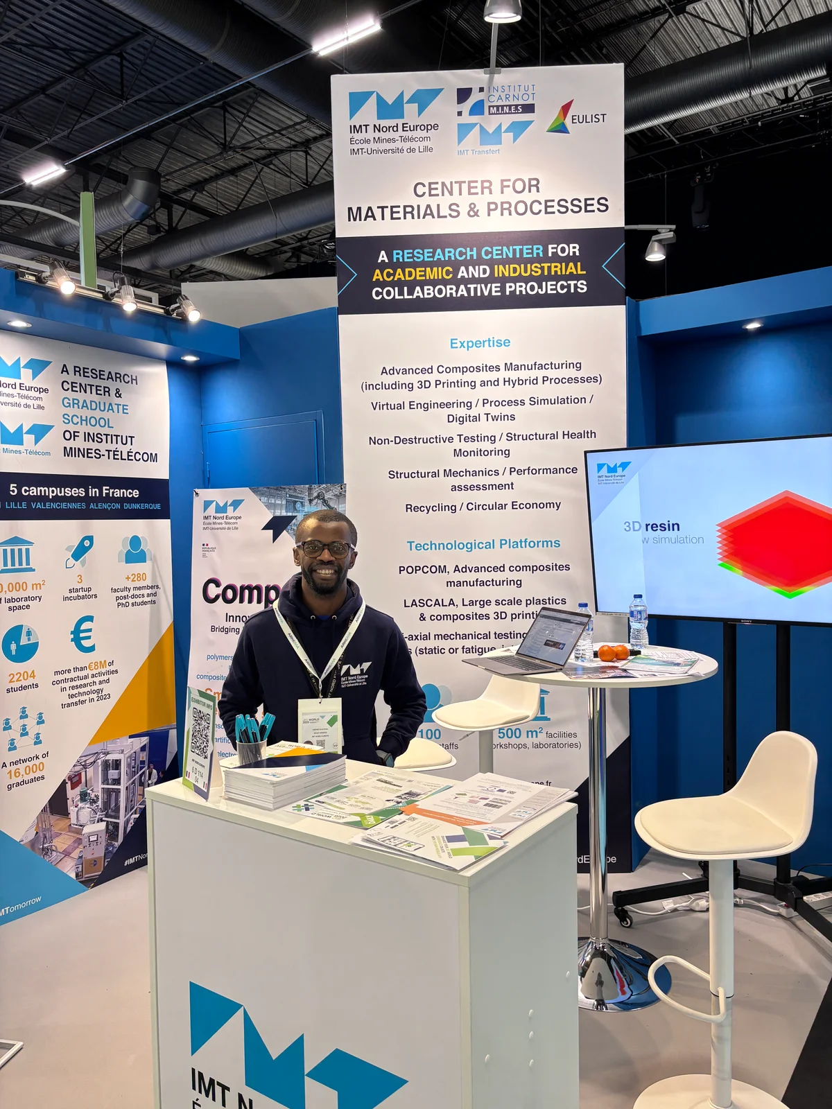 Dr. AKUE ASSEKO sur le stand IMT Nord Europe à JEC World
