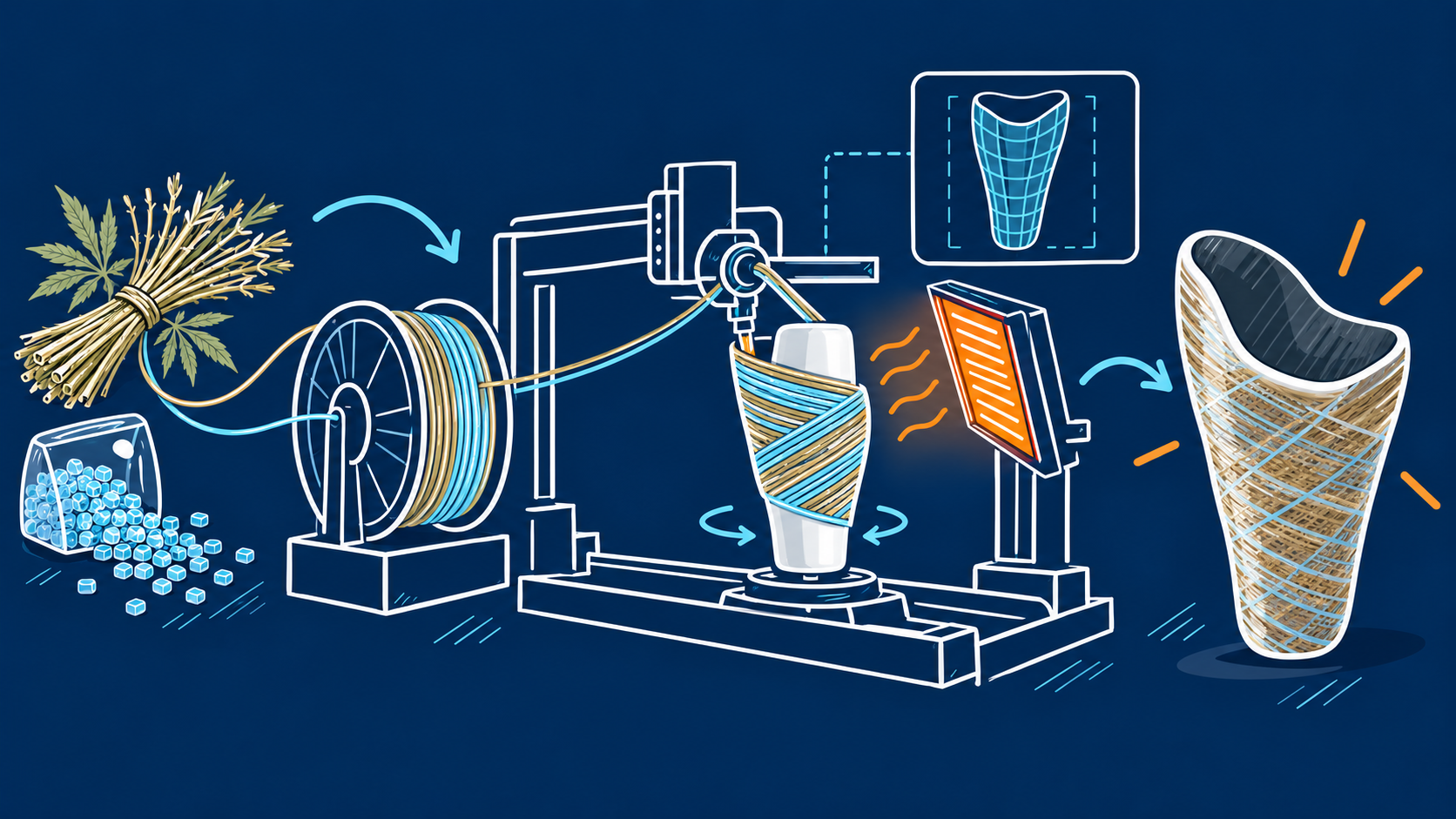 Illustration du projet TETSUO et de la fabrication d’emboîtures tibiales en composites